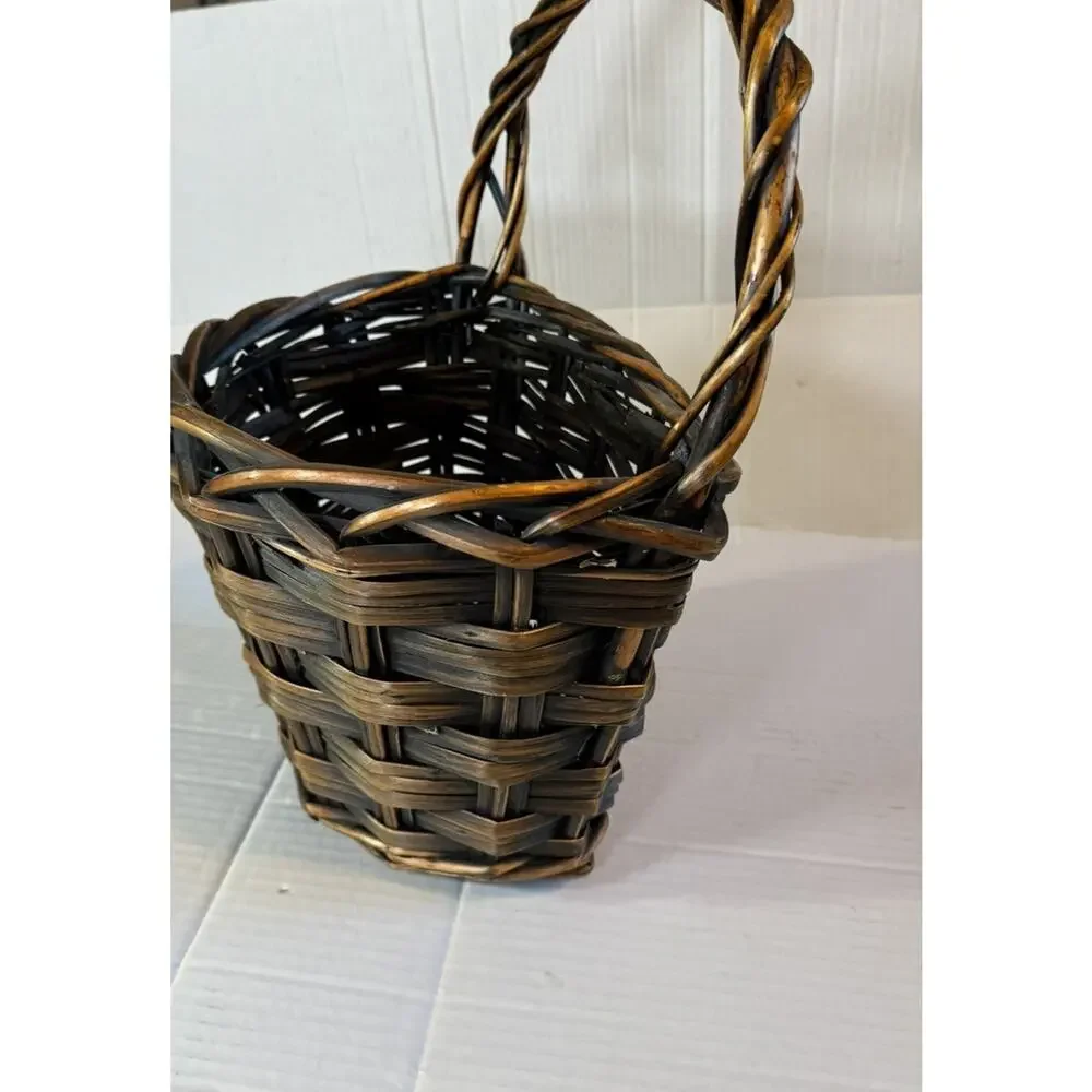 Vintage Basket Wall Hanging Dark Brown